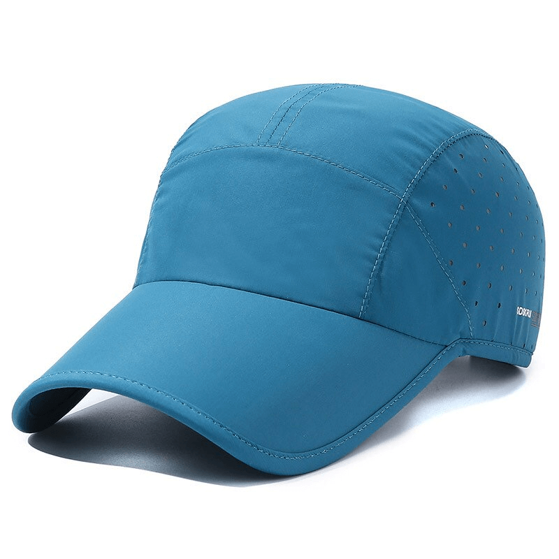 Blue waterproof breathable baseball cap with adjustable strap for outdoor sports, model SF1365.